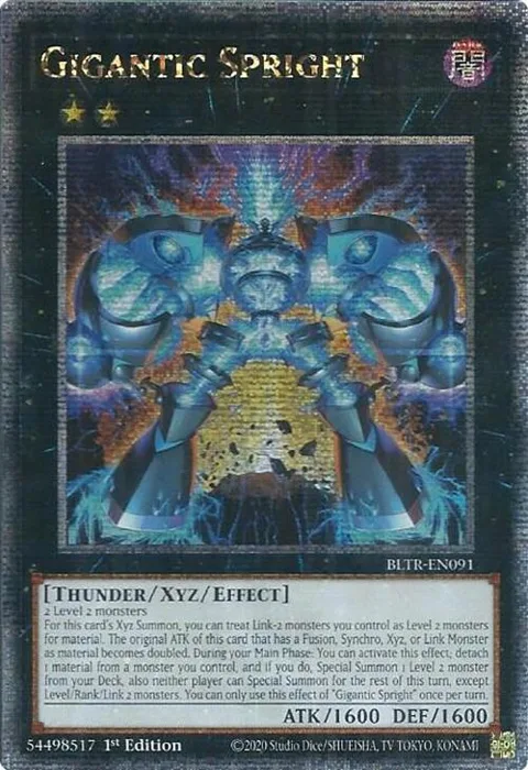Gigantic Spright Quarter Century Secret Rare BLTR-EN091 Yu-Gi-Oh card from Battles of Legend: Terminal Revenge