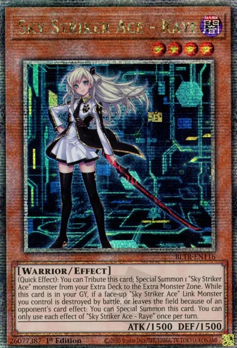 Sky Striker Ace - Raye Alt Art Quarter Century Secret Rare BLTR-EN116 Yu-Gi-Oh card from Battles of Legend: Terminal Revenge