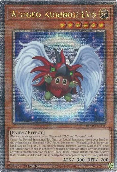 Winged Kuriboh LV6 Quarter Century Secret Rare BLTR-EN001 Yu-Gi-Oh card from Battles of Legend: Terminal Revenge