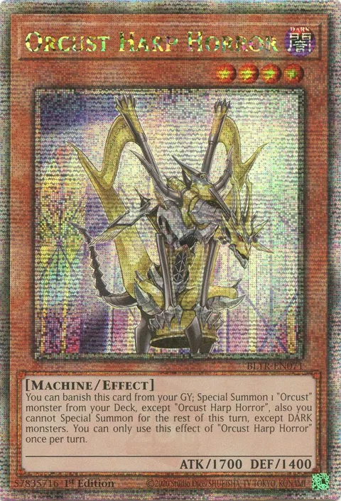 Orcust Harp Horror Quarter Century Secret Rare BLTR-EN071 Yu-Gi-Oh card from Battles of Legend: Terminal Revenge
