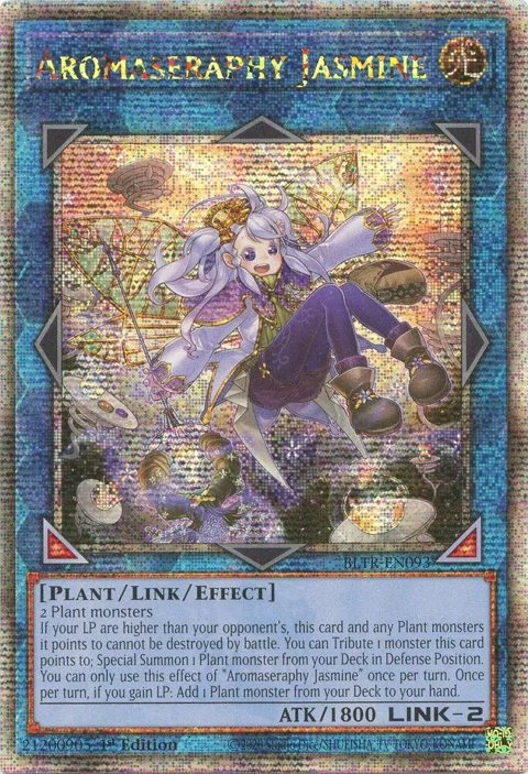 Aromaseraphy Jasmine Quarter Century Secret Rare BLTR-EN093 Yu-Gi-Oh card from Battles of Legend: Terminal Revenge