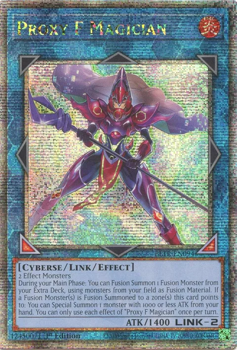 Proxy F Magician Quarter Century Secret Rare BLTR-EN094 Yu-Gi-Oh card from Battles of Legend: Terminal Revenge