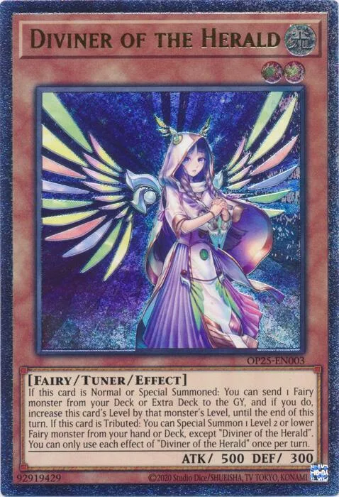 Diviner of the Herald Ultimate Rare OP25-EN003 Yu-Gi-Oh card from OTS Tournament Pack 25