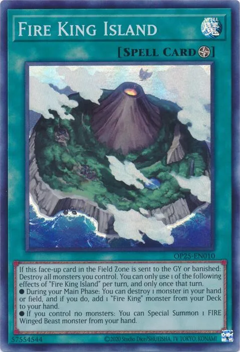 Fire King Island OP25-EN010 Yu-Gi-Oh card from OTS Tournament Pack 25