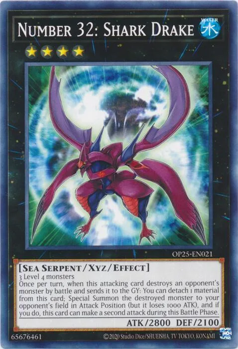 Number 32: Shark Drake OP25-EN021 Yu-Gi-Oh card from OTS Tournament Pack 25
