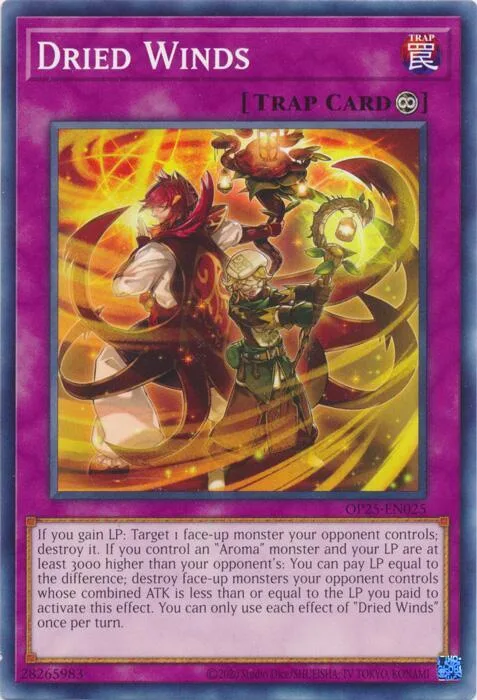 Dried Winds OP25-EN025 Yu-Gi-Oh card from OTS Tournament Pack 25