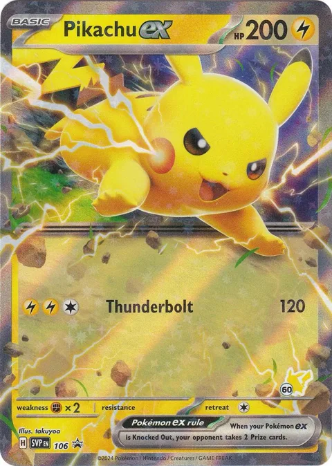 Pikachu ex Pikachu 60 #106 Holofoil Pokémon card from Battle Academy 2024