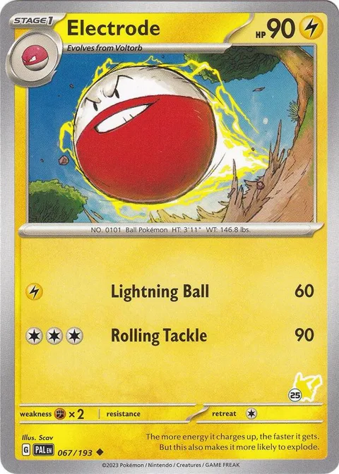 Electrode - Pikachu 25 #067/193 Pokémon card from Battle Academy 2024