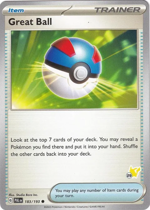 Great Ball - Pikachu 29 #183/193 Pokémon card from Battle Academy 2024