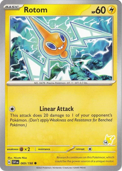 Rotom - Pikachu 14 #069/198 Pokémon card from Battle Academy 2024