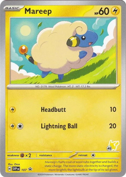Mareep - Pikachu 45 #107 Pokémon card from Battle Academy 2024