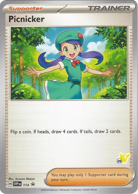 Picnicker - Pikachu 26 #114 Pokémon card from Battle Academy 2024