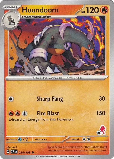 Houndoom - Armarouge 23 #034/198 Pokémon card from Battle Academy 2024