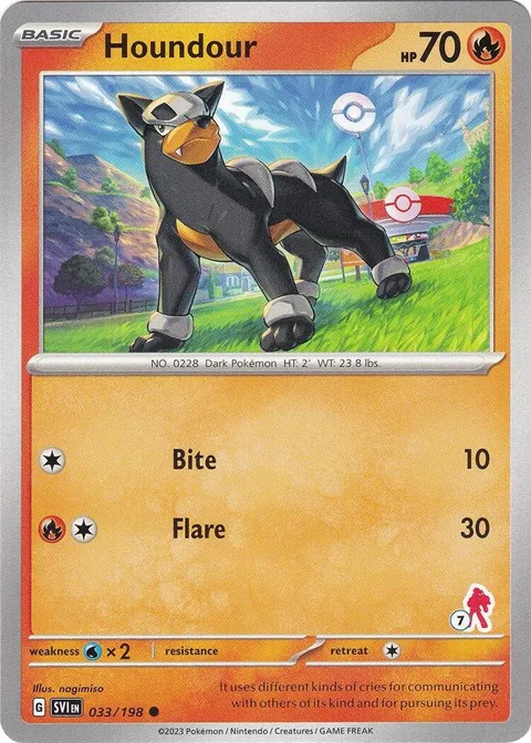 Houndour - Armarouge 7 #033/198 Pokémon card from Battle Academy 2024