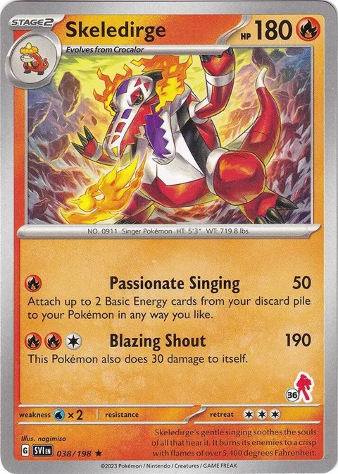 Skeledirge - Armarouge 36 #038/198 Pokémon card from Battle Academy 2024