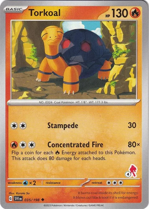Torkoal - Armarouge 4 #035/198 Pokémon card from Battle Academy 2024