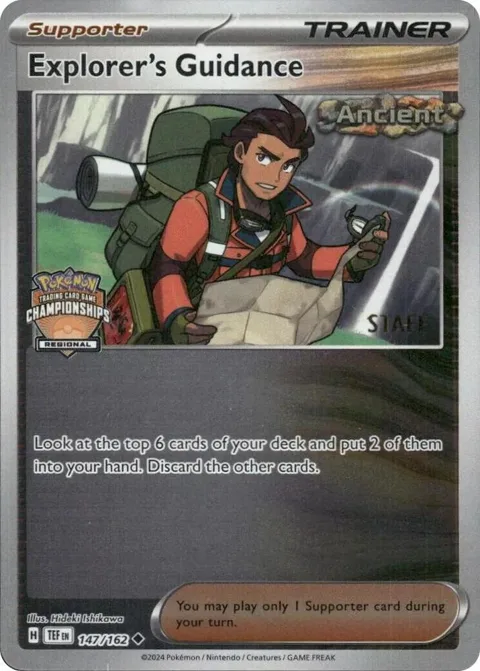 Explorer's Guidance - 147/162 Regional Championships [Staff] #147/162 Reverse Holofoil Pokémon card from League & Championship Cards