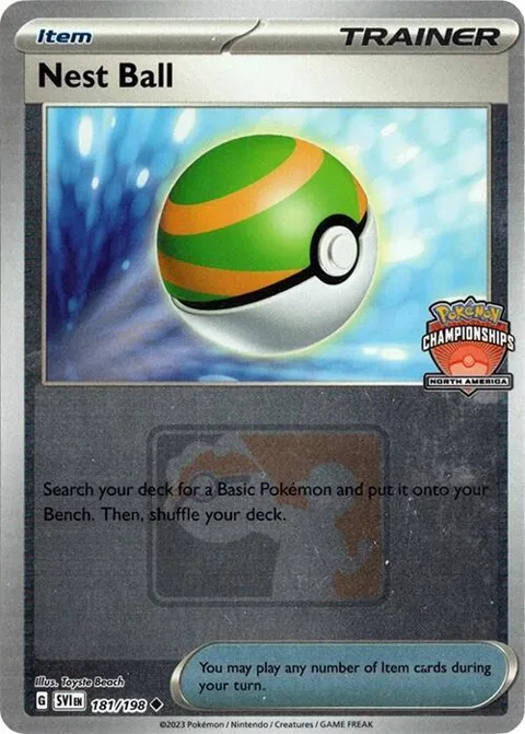 Nest Ball - 181/198 North America Championships #181/198 Reverse Holofoil Pokémon card from League & Championship Cards