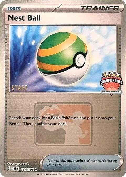 Nest Ball - 181/198 North America Championships [Staff] #181/198 Reverse Holofoil Pokémon card from League & Championship Cards
