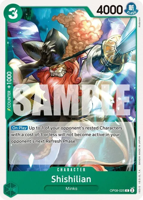 Shishilian OP08-025 One Piece card from Two Legends