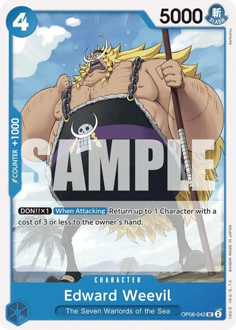 Edward Weevil OP08-042 One Piece card from Two Legends