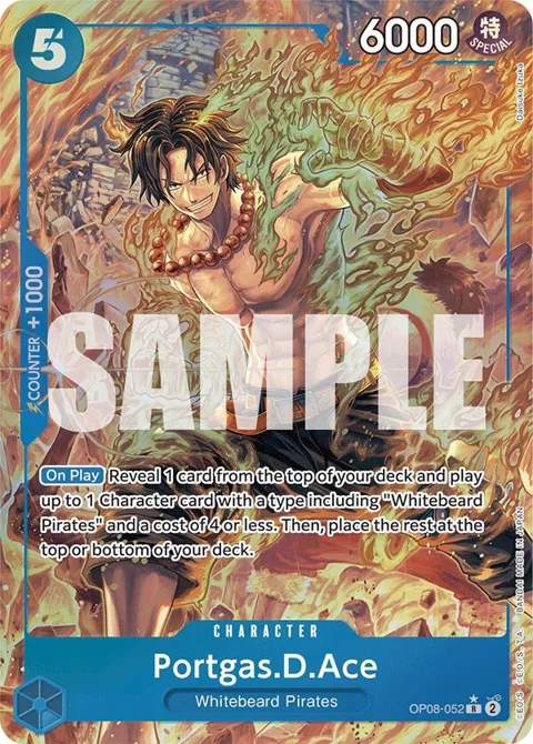 Portgas.D.Ace Alt Art OP08-052 One Piece card from Two Legends