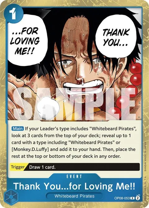 Thank You...for Loving Me!! OP08-053 One Piece card from Two Legends