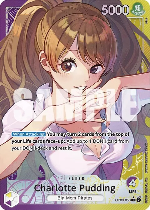 Charlotte Pudding Alt Art OP08-058 One Piece card from Two Legends