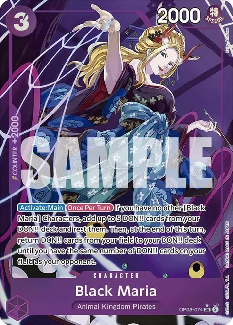 Black Maria Alt Art OP08-074 One Piece card from Two Legends