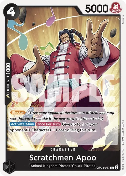 Scratchmen Apoo OP08-087 One Piece card from Two Legends