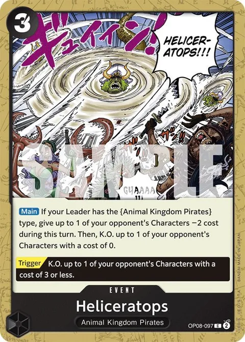 Heliceratops OP08-097 One Piece card from Two Legends
