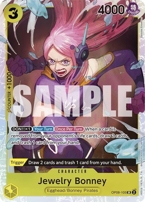 Jewelry Bonney OP08-105 One Piece card from Two Legends