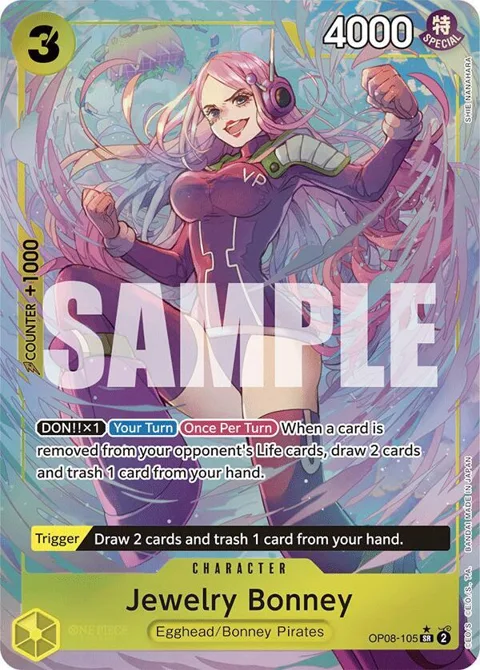 Jewelry Bonney Alt Art OP08-105 One Piece card from Two Legends