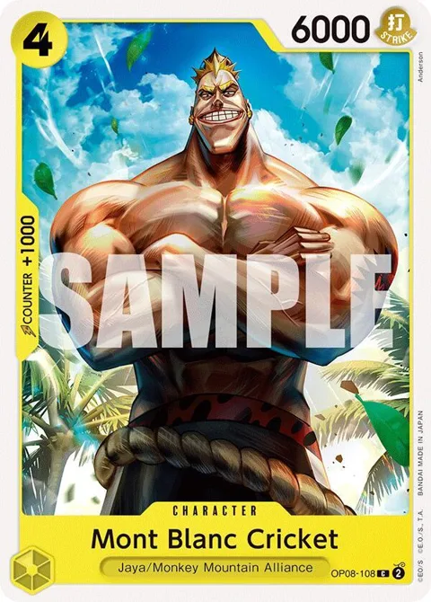 Mont Blanc Cricket OP08-108 One Piece card from Two Legends