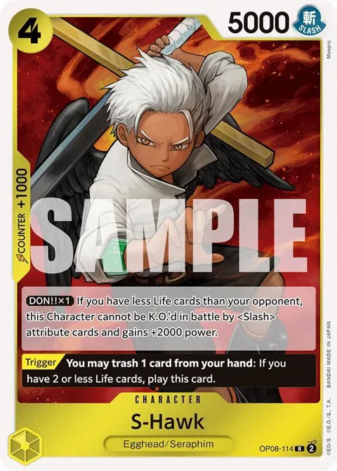 S-Hawk OP08-114 One Piece card from Two Legends