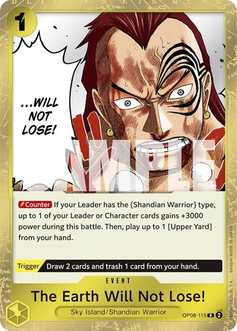 The Earth Will Not Lose! OP08-115 One Piece card from Two Legends