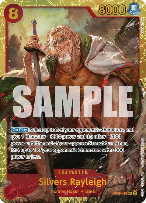 Silvers Rayleigh OP08-118 One Piece card from Two Legends
