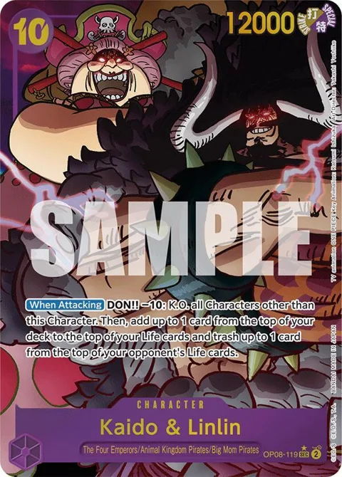 Kaido & Linlin Alt Art OP08-119 One Piece card from Two Legends
