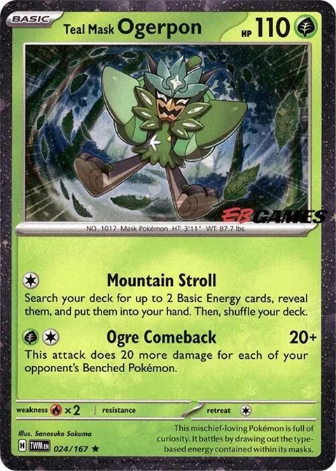 Teal Mask Ogerpon Cosmos Holo EB Games Exclusive #024/167 Holofoil Pokémon card from Miscellaneous Cards & Products