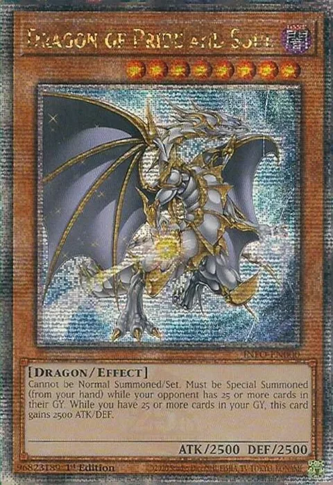 Dragon of Pride and Soul Quarter Century Secret Rare INFO-EN000 Yu-Gi-Oh card from The Infinite Forbidden