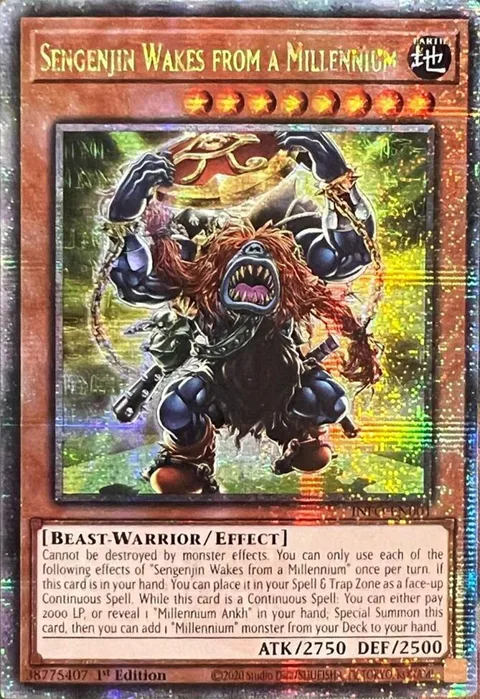 Sengenjin Wakes from a Millennium Quarter Century Secret Rare INFO-EN001 Yu-Gi-Oh card from The Infinite Forbidden