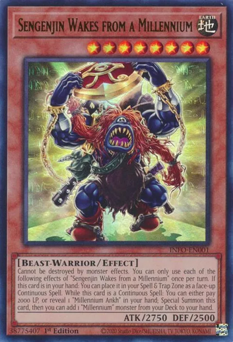 Sengenjin Wakes from a Millennium INFO-EN001 Yu-Gi-Oh card from The Infinite Forbidden