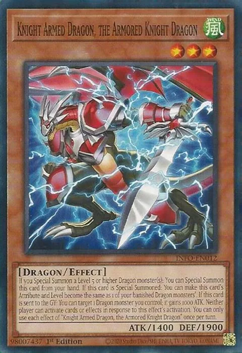 Knight Armed Dragon, the Armored Knight Dragon INFO-EN012 Yu-Gi-Oh card from The Infinite Forbidden