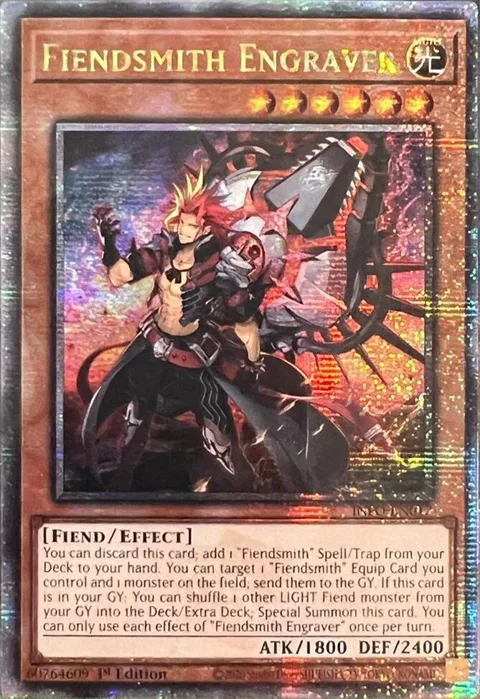 Fiendsmith Engraver Quarter Century Secret Rare INFO-EN017 Yu-Gi-Oh card from The Infinite Forbidden
