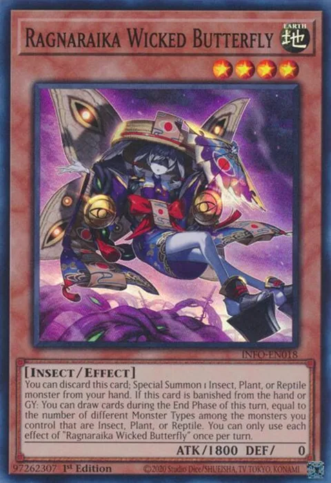 Ragnaraika Wicked Butterfly INFO-EN018 Yu-Gi-Oh card from The Infinite Forbidden