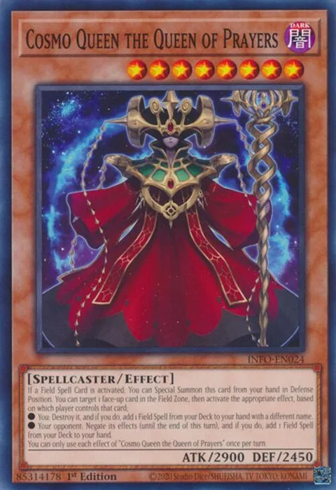 Cosmo Queen the Queen of Prayers INFO-EN024 Yu-Gi-Oh card from The Infinite Forbidden