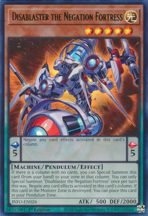 Disablaster the Negation Fortress INFO-EN026 Yu-Gi-Oh card from The Infinite Forbidden