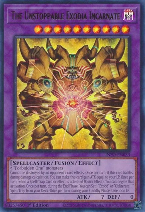 The Unstoppable Exodia Incarnate INFO-EN033 Yu-Gi-Oh card from The Infinite Forbidden
