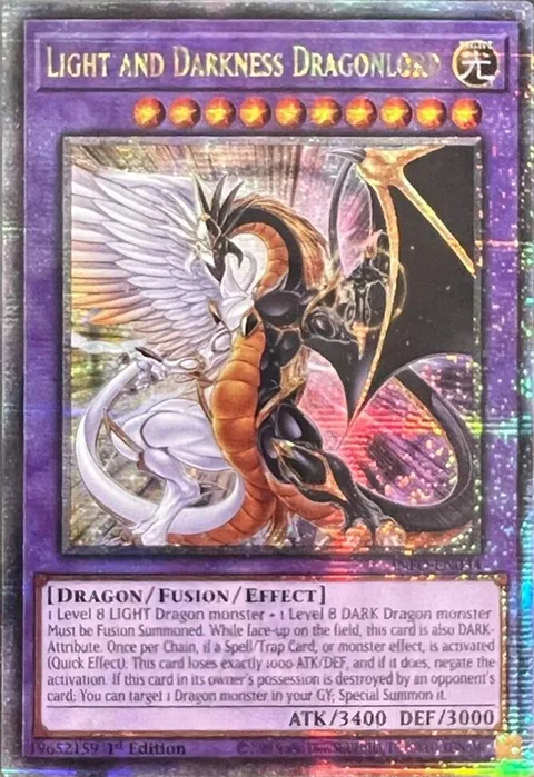 Light and Darkness Dragonlord Quarter Century Secret Rare INFO-EN034 Yu-Gi-Oh card from The Infinite Forbidden