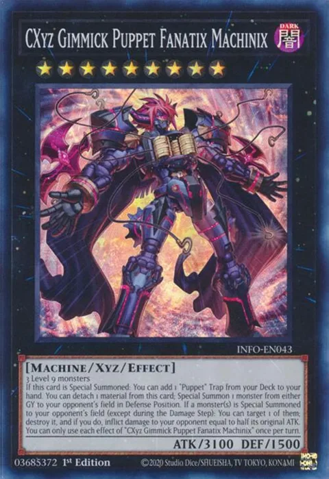 CXyz Gimmick Puppet Fanatix Machinix INFO-EN043 Yu-Gi-Oh card from The Infinite Forbidden